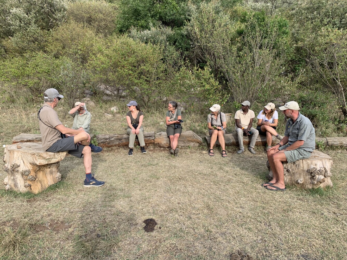 A group discussion in the African bush