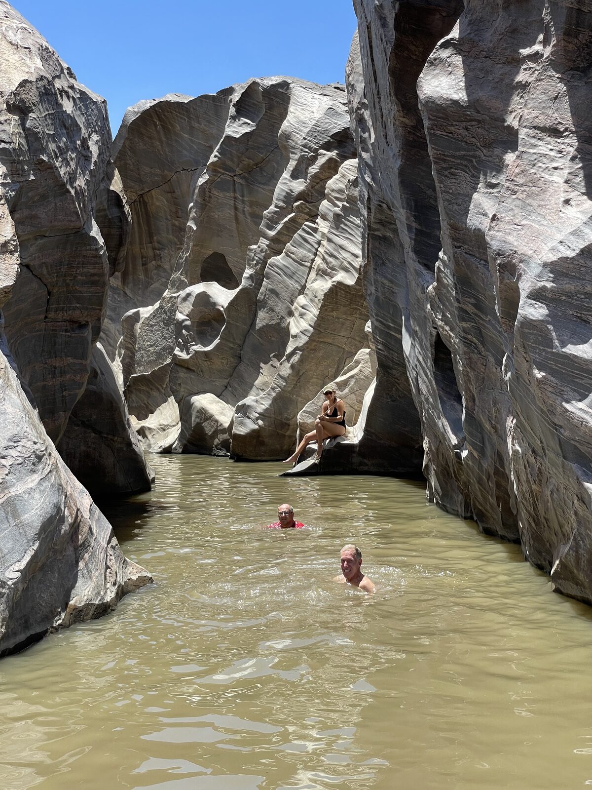 Cooling off in a rock gorge